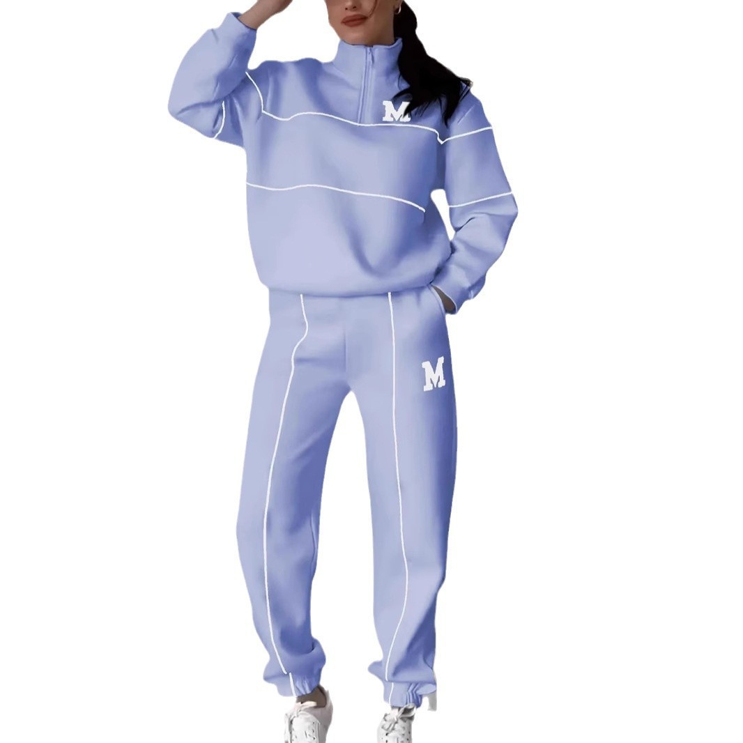 Womens 2 Piece Outfits Lounge Hoodless Pullover Sweatshirt Sweatsuit Sets Sweatshirt Baggy Fashion Sweatpants With Pockets - Image 6