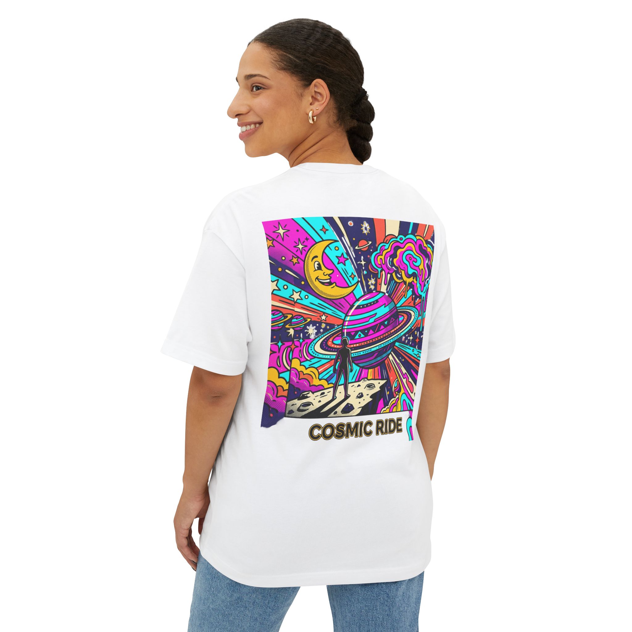 Cosmic Ride Graphic Tee — Psychedelic Space Art T-Shirt - Image 4
