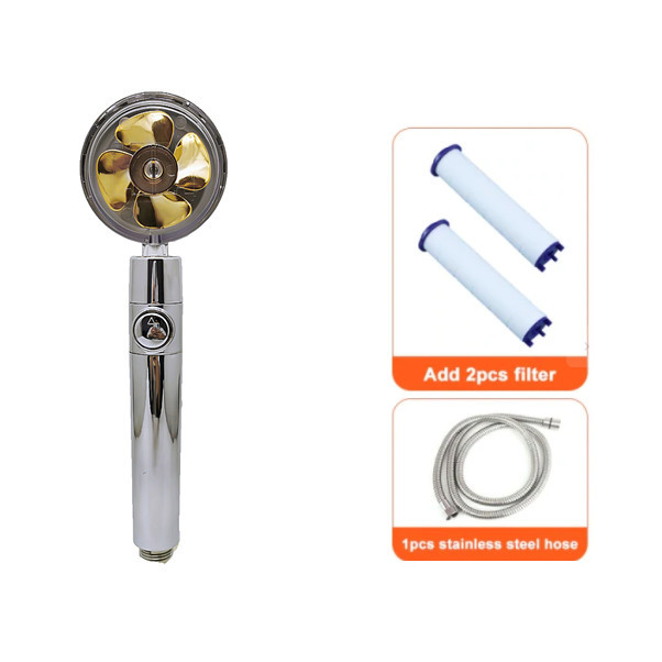 Shower Head Water Saving Flow 360 Degrees Rotating With Small Fan ABS Rain High Pressure Spray Nozzle Bathroom Accessories - Image 6