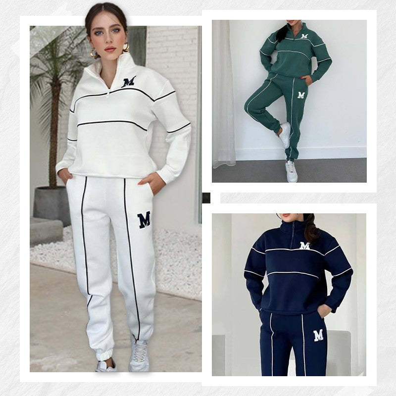Womens 2 Piece Outfits Lounge Hoodless Pullover Sweatshirt Sweatsuit Sets Sweatshirt Baggy Fashion Sweatpants With Pockets - Image 7