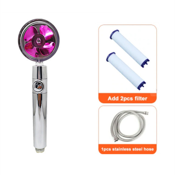 Shower Head Water Saving Flow 360 Degrees Rotating With Small Fan ABS Rain High Pressure Spray Nozzle Bathroom Accessories - Image 8