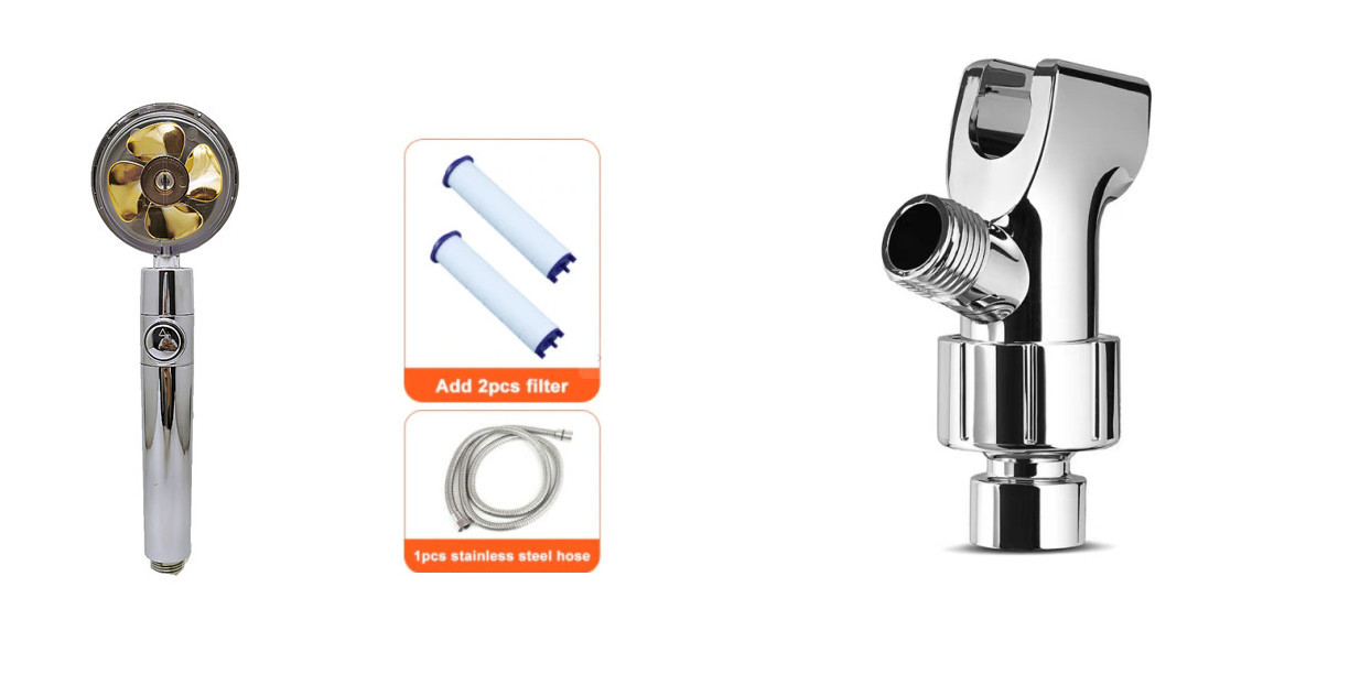 Shower Head Water Saving Flow 360 Degrees Rotating With Small Fan ABS Rain High Pressure Spray Nozzle Bathroom Accessories - Image 3