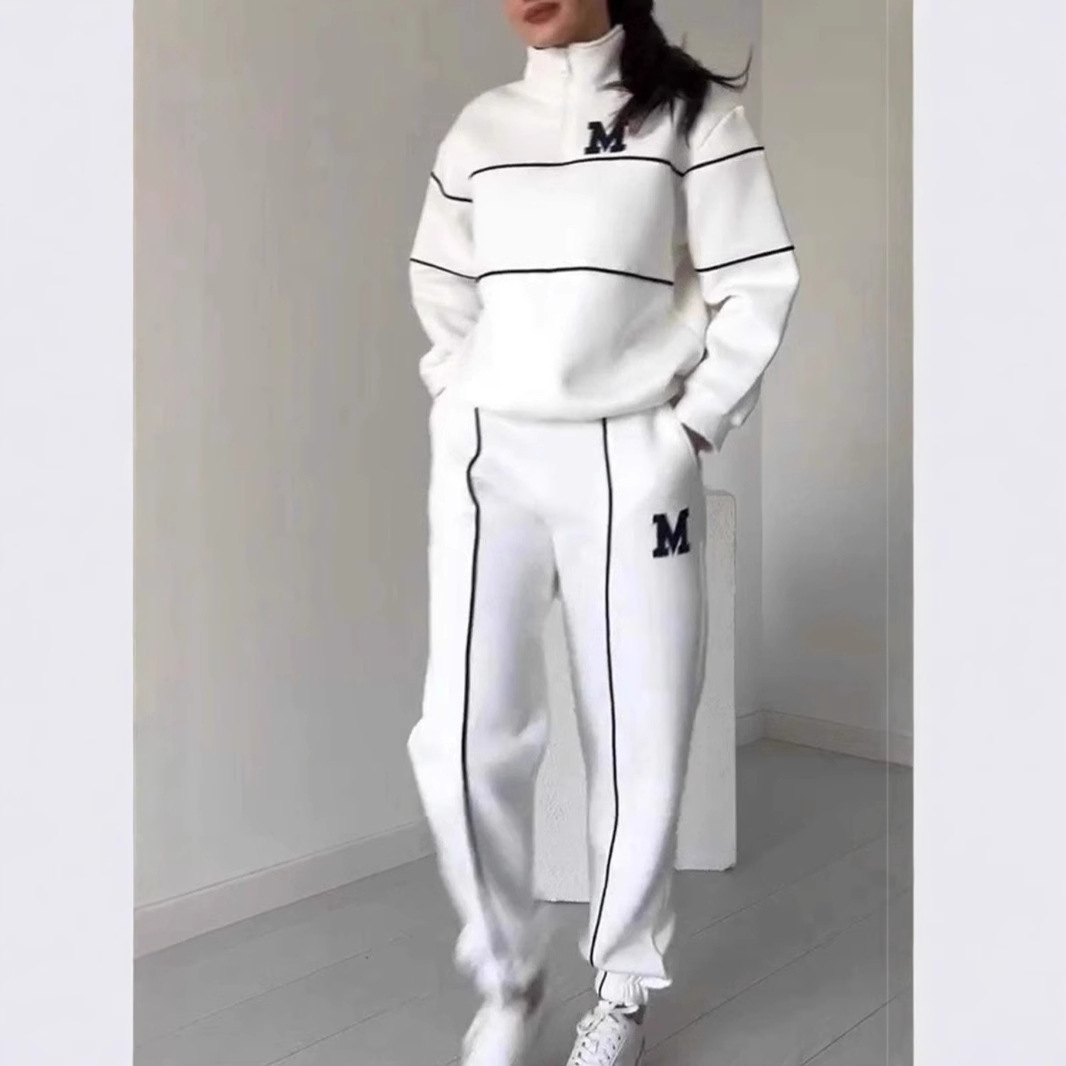 Womens 2 Piece Outfits Lounge Hoodless Pullover Sweatshirt Sweatsuit Sets Sweatshirt Baggy Fashion Sweatpants With Pockets - Image 5